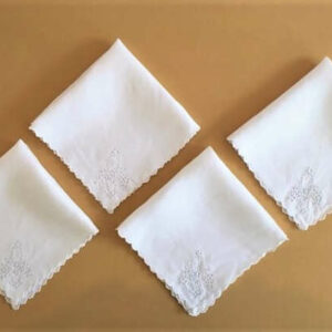 Vintage White Cotton Tea Napkins